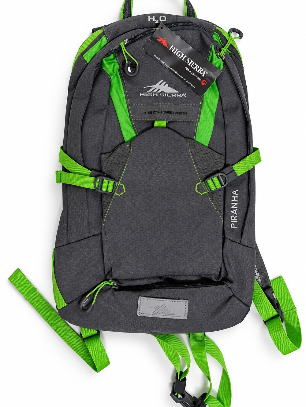 High Sierra Piranha Tech Series Hydration Backpack Gray Green NWT